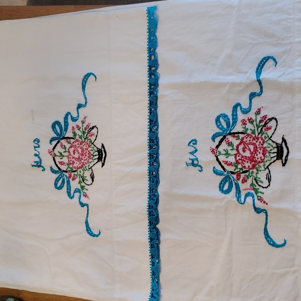 Dan River vintage his and hers pillowcases